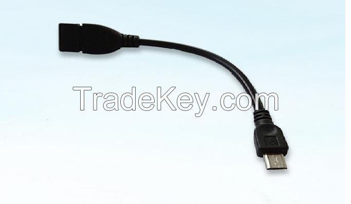 Hot sale micro USB 5pin OTG cable connect smart phone to PC