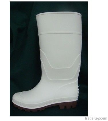 white pvc safety rain boots