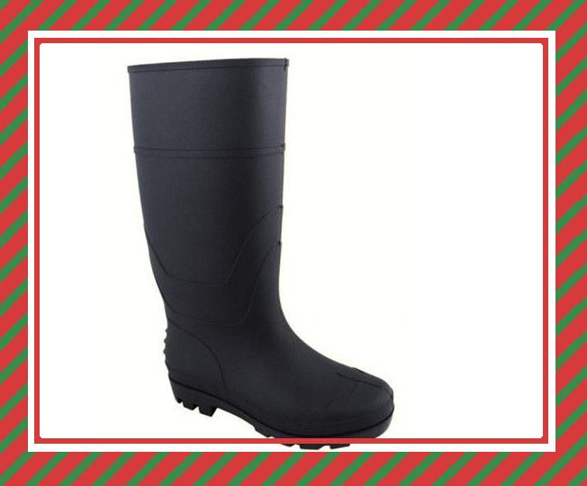 pvc safety rain boots with steel toe and midsole
