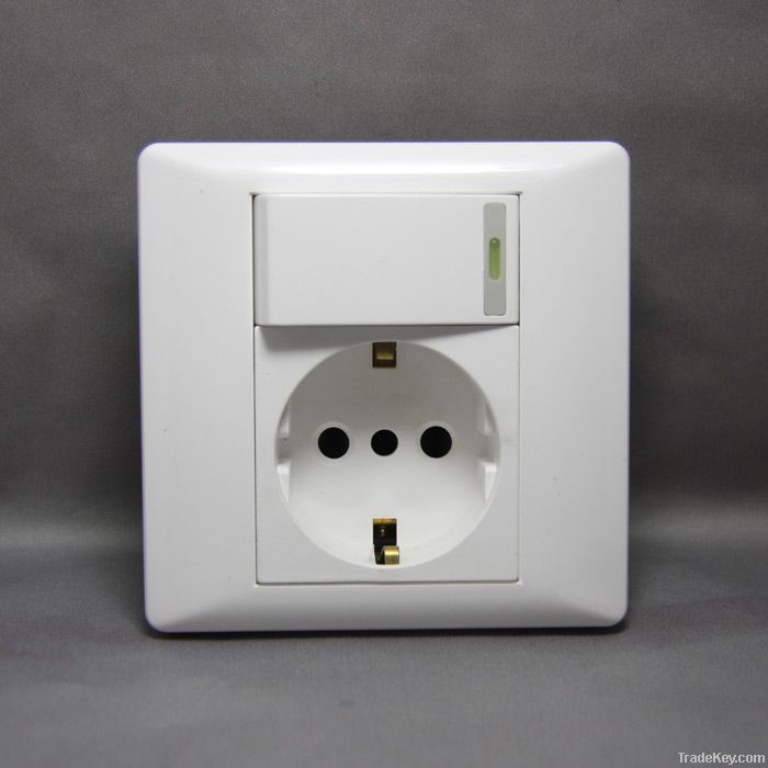 K3.0 Germany socket with witch Wall Switch & Sockets