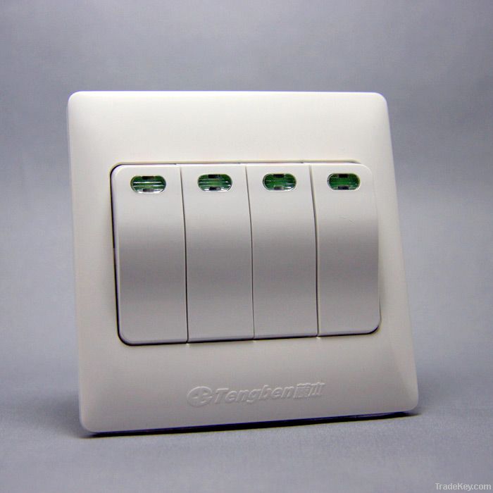 K100B Four Gang A Way Wall Switch & Sockets