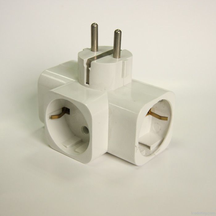 German changeover plug with switch and led