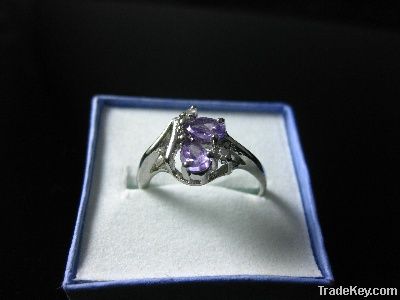 Amazing Blue Sapphire Tears Brilliant Ring 4244