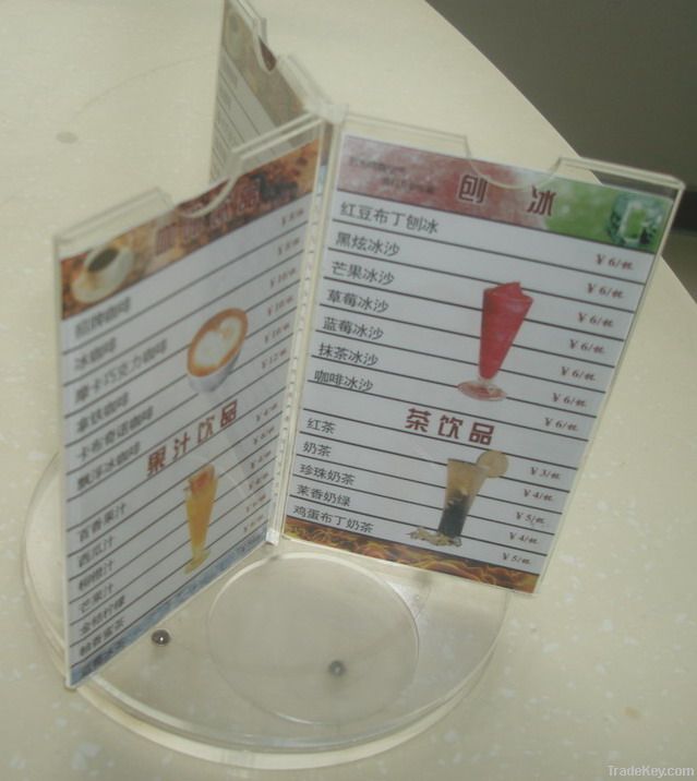 clear acrylic menu holder, menu stand