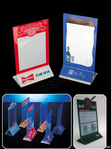 clear acrylic menu holder, menu stand