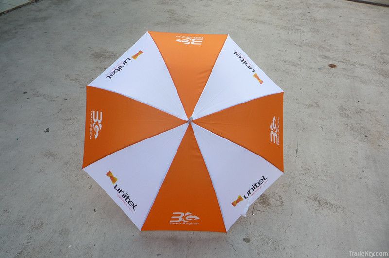 Unitel promotional straight umbrella with telecom logo made in China