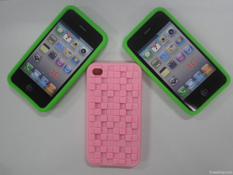 Quadrilled silicone iphone case/cover