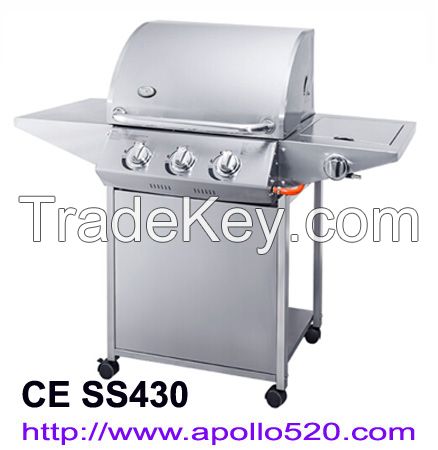 3 Burner Bbq On Cart With Side Burner