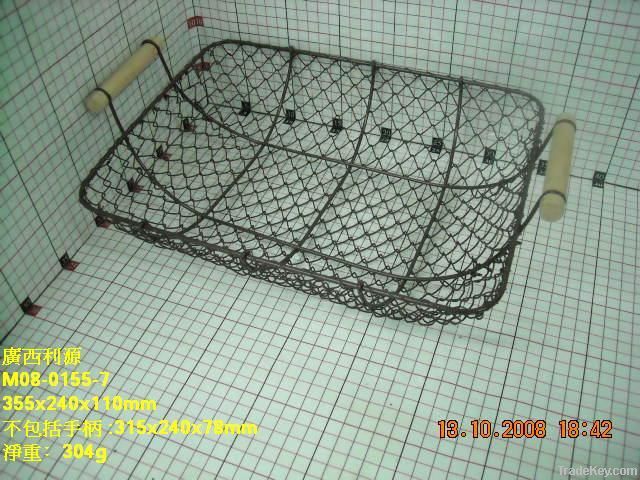 hand woven wire mesh storage basket