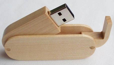 Swivel Wooden USB Flash Drive