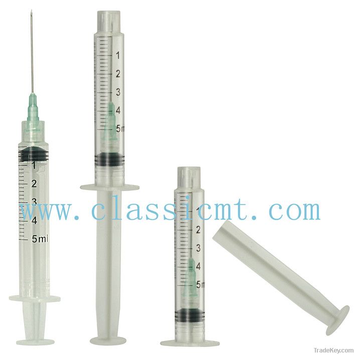 Retractable luer lock safety syringe, DIsposable retractable syringe