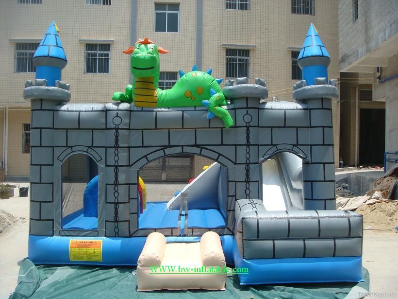 inflatable dinosaur castle/inflatable giraffe bouncy castle