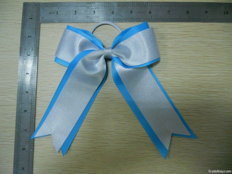 Cheerleading bows with metal clip at back or elastic band