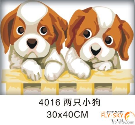 cartoon animal  dog crafts decoration diy digital oil painting