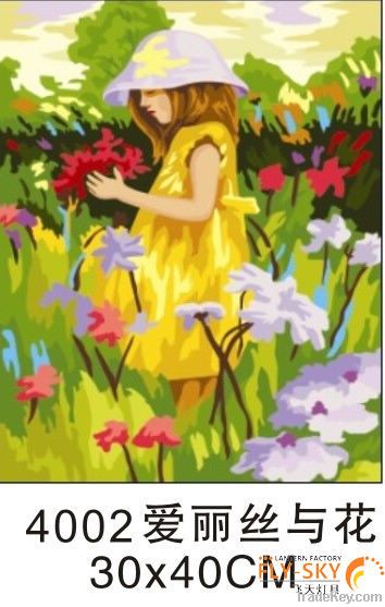 cartoon diy oil painting by numbers kits for kids'gift