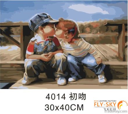 cartoon  oil painting by numbers kits for kids&#039;gift