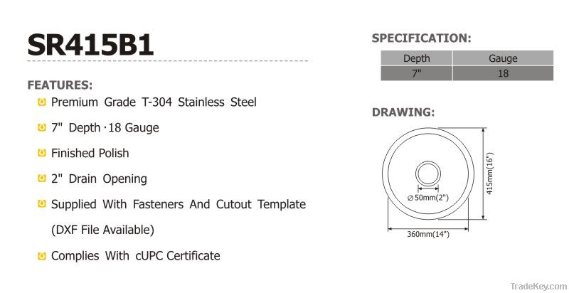 Stainless Steel Kitchen Sink SR415B1