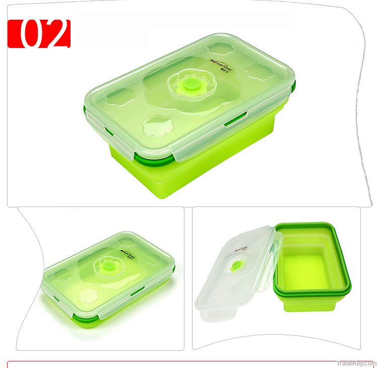 NEW Silicone collapsible Folding lunch box/container SF-0801