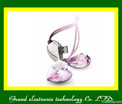 USB Flash Memory Drive crystal Heart-shaped pen drive usb stick