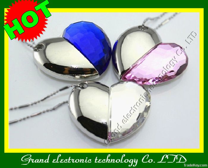 USB Flash Memory Drive crystal Heart-shaped pen drive usb stick