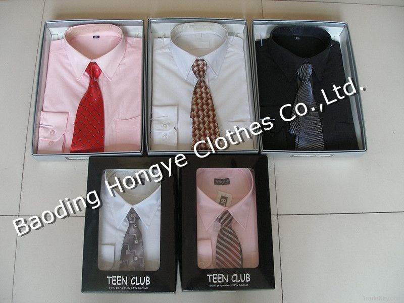 T/C  mens dress shirt with tie