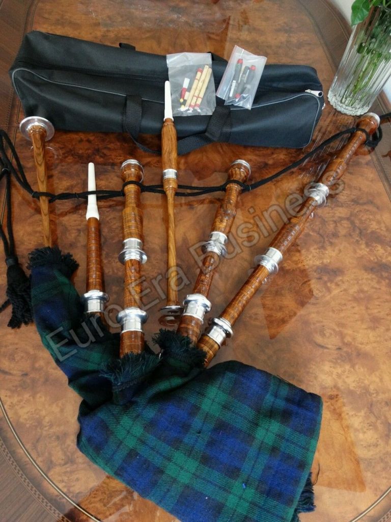 New Scottish Rosewood Bagpipe Full Size With Accessories