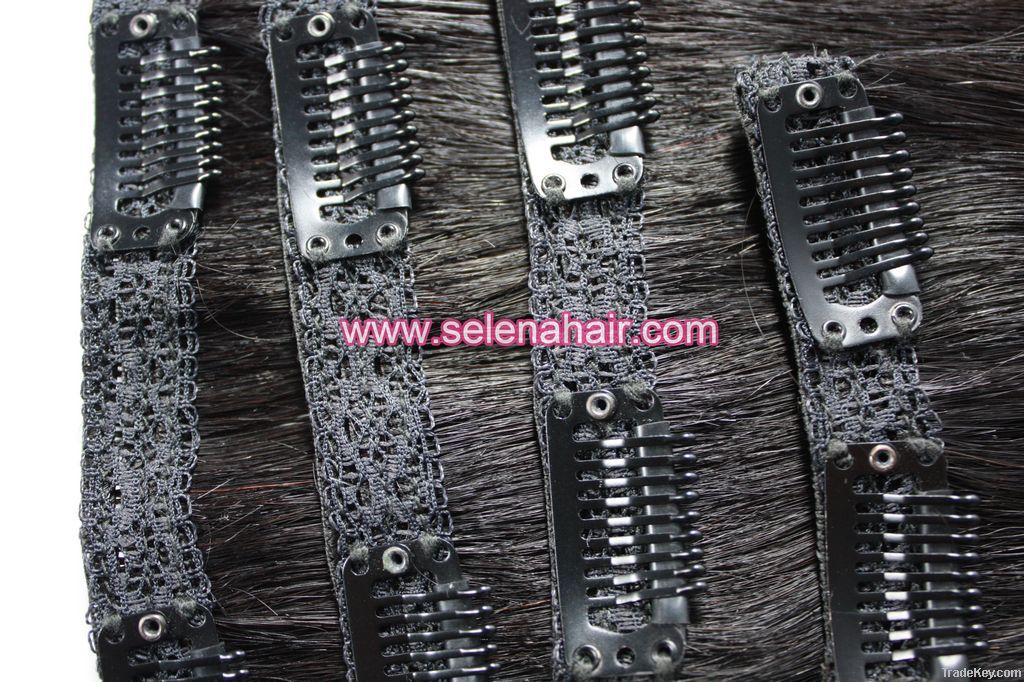 Fashion clip in human hair extensions