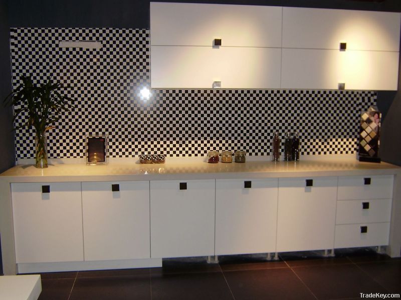 White modern kitchen cabinet
