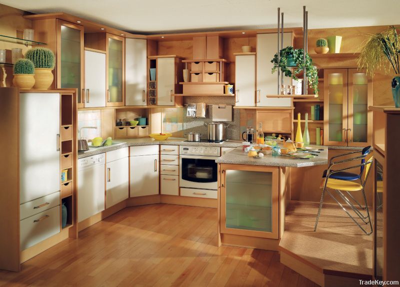 Wood customized kitchen cabinet