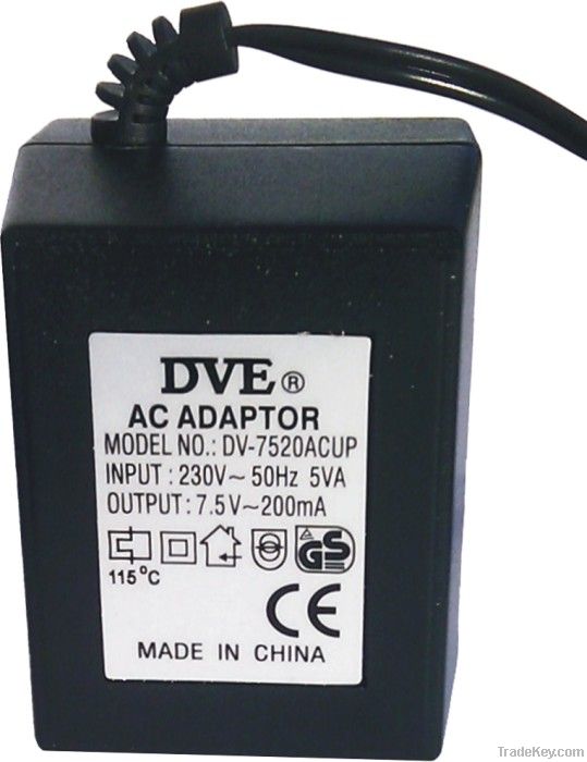 AC ADAPTOR DVE Input: 230V - Output: 7.5V.