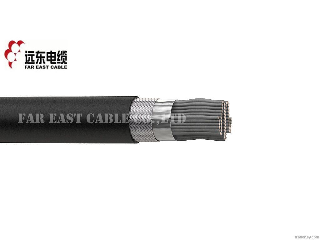 Roundshaped Flat Screened Ribbon Cable With PVC Insulation PVC Sheath