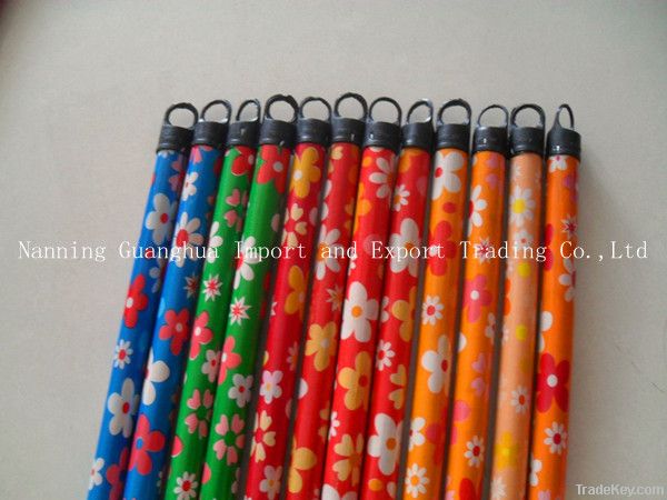 PVC covered wooden broom handles with screw supplier---GH3