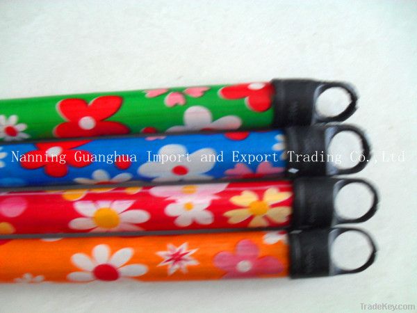 PVC covered wooden broom handles with screw supplier---GH3