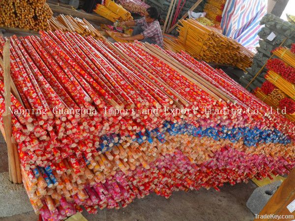 PVC covered wooden broom handles with screw supplier---GH3