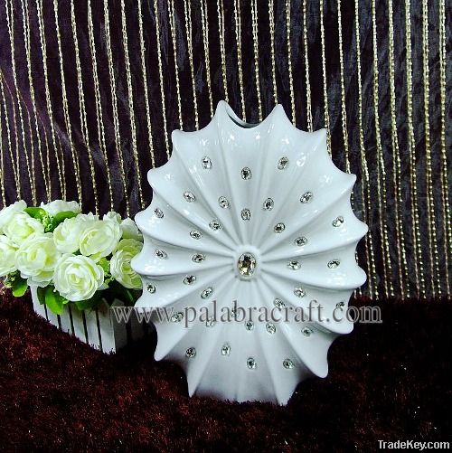 Electroplate Ceramic vase with Decorative Diamond