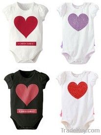 Newest baby lovely heart 100% cotton romper