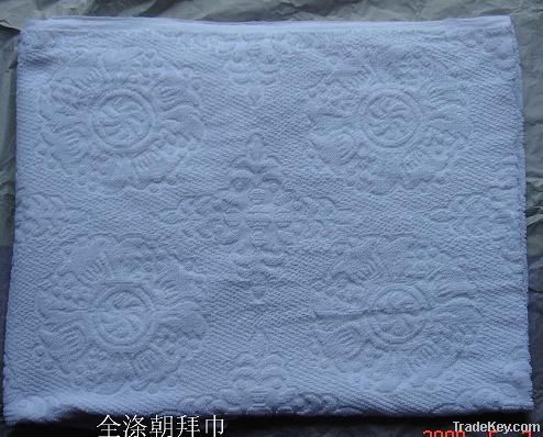 100% polyester white hajj towel