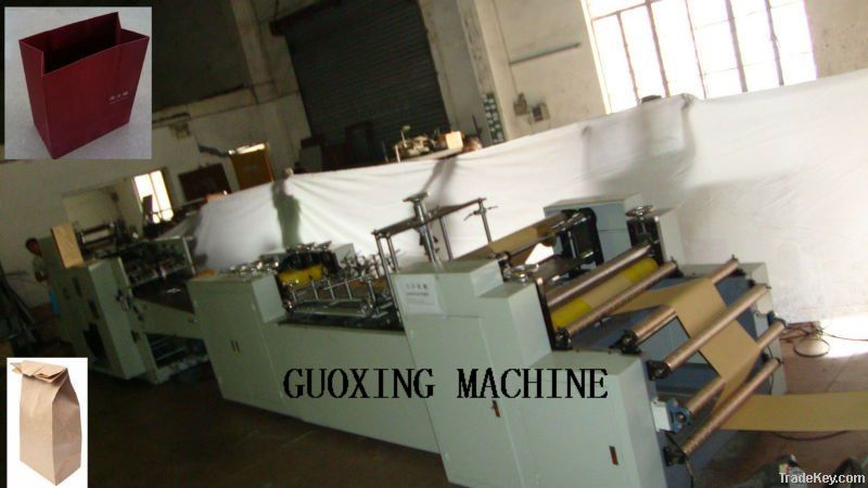 Automatic square bottom roll feeding paper bag making machine