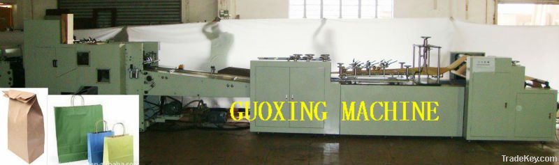 Automatic square bottom roll feeding paper bag making machine