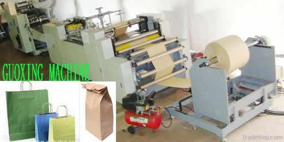 Automatic square bottom roll feeding paper bag making machine