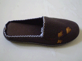 slippers with flowered