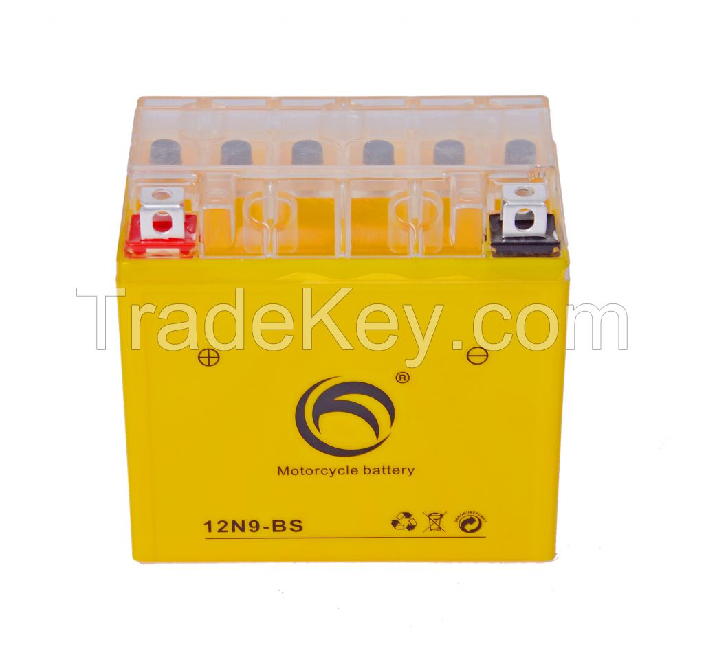 12n9-bs 12v 9ah Mf sealed Lead Acid Motorcycle Battery for Racing Motorcycles Starting