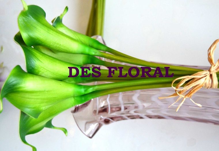 Decorative flowers Artificial Green Mini Calla Lily For Wedding Bouquet
