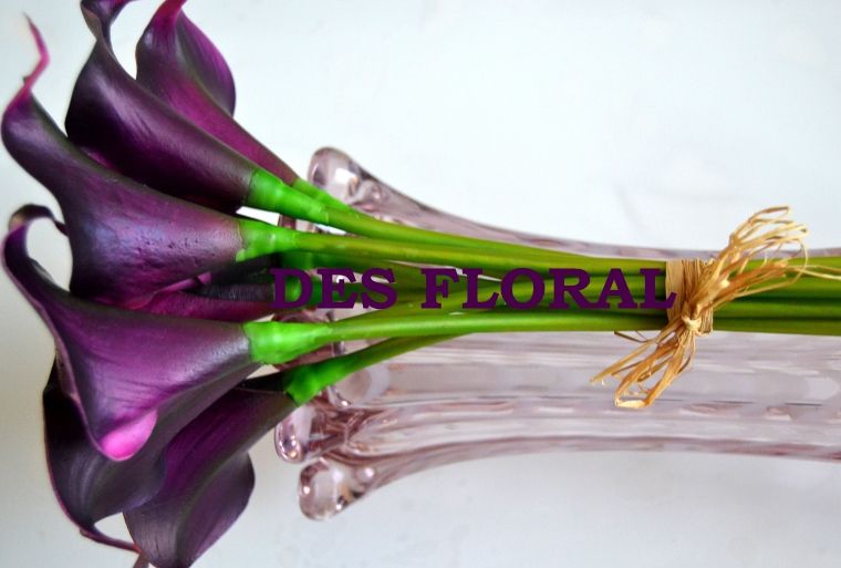 Decorative flowers Dark Purple calla lily bundle for wedding decoration