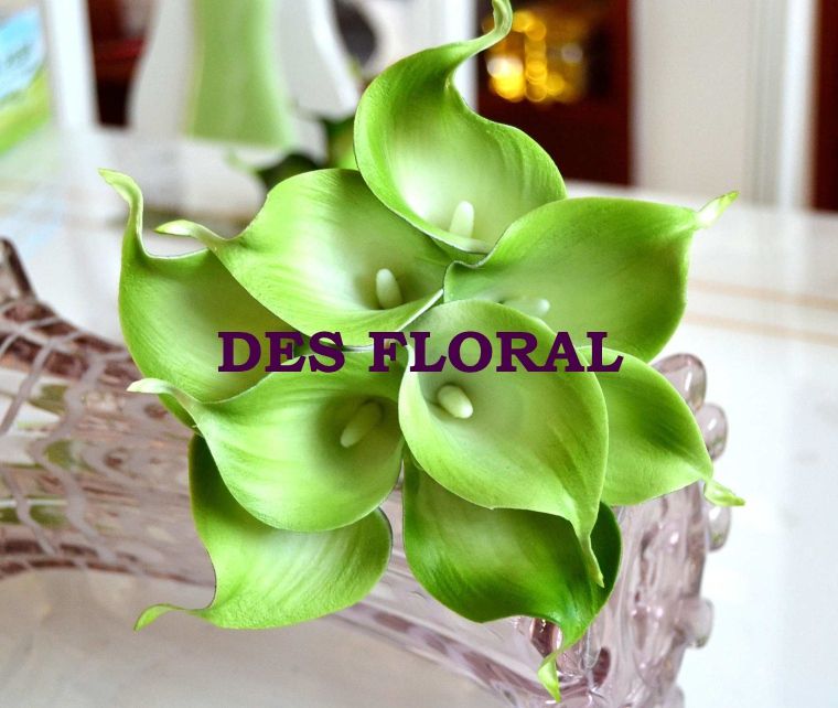 Decorative flowers Artificial Green Mini Calla Lily For Wedding Bouquet