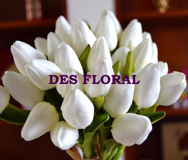 Decorative flowers Christmas Decoration Real Touch Mini Tulip Bundle White Color wholesaler