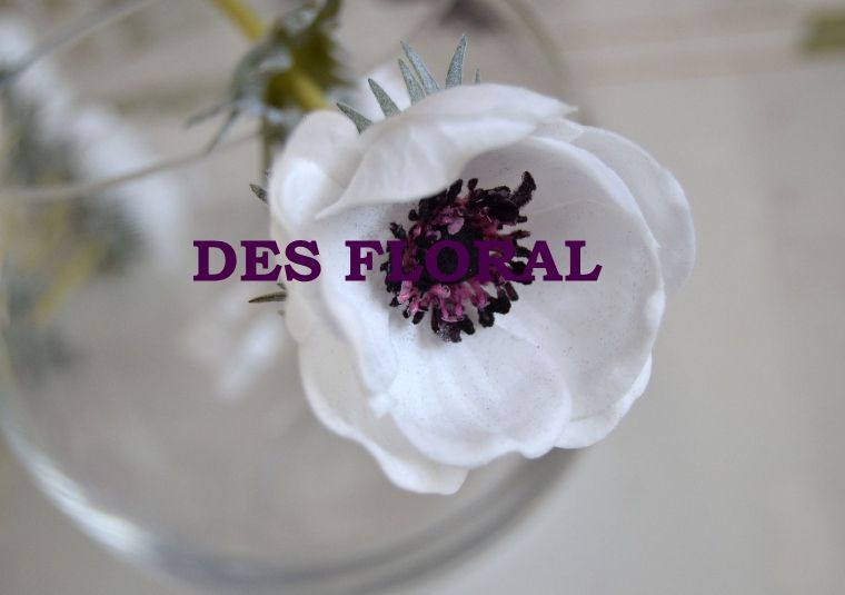 Decorative flowers PU Real Touch White Anemone for wedding flowers