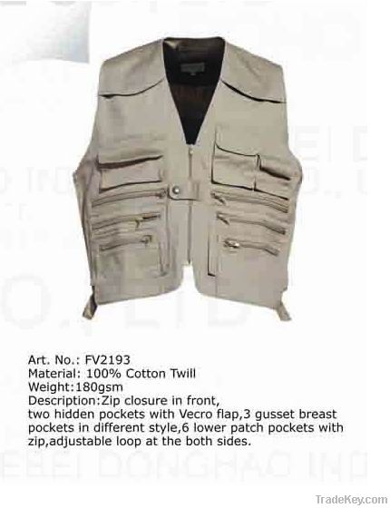 workwear/fishing vest T/C 65/35