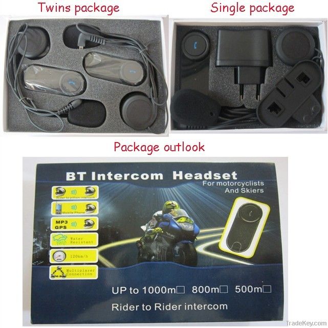 Motorcycle Bluetooth Interphone with 800M
