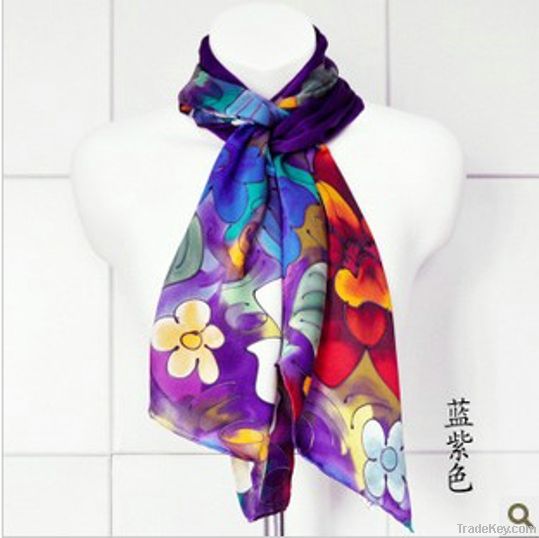 women woman girl Hand Painted 100% silk 40*160cm scarf scarves muffler